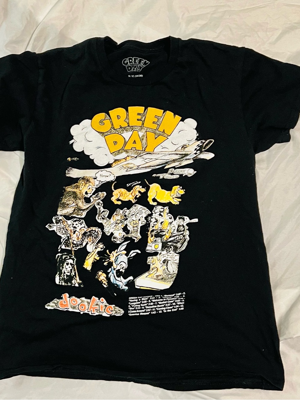 Green Day Dookie Tour Graphic Tee - Black & Yellow Men’s S